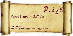 Passinger Éva névjegykártya